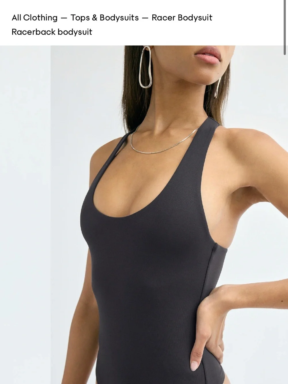 Aritzia Racerback Scoop Neck Bodysuit - Black - Picture 3 of 8